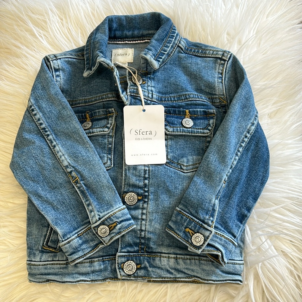 Baby  blue jean jacket 6-12 months band new with tag